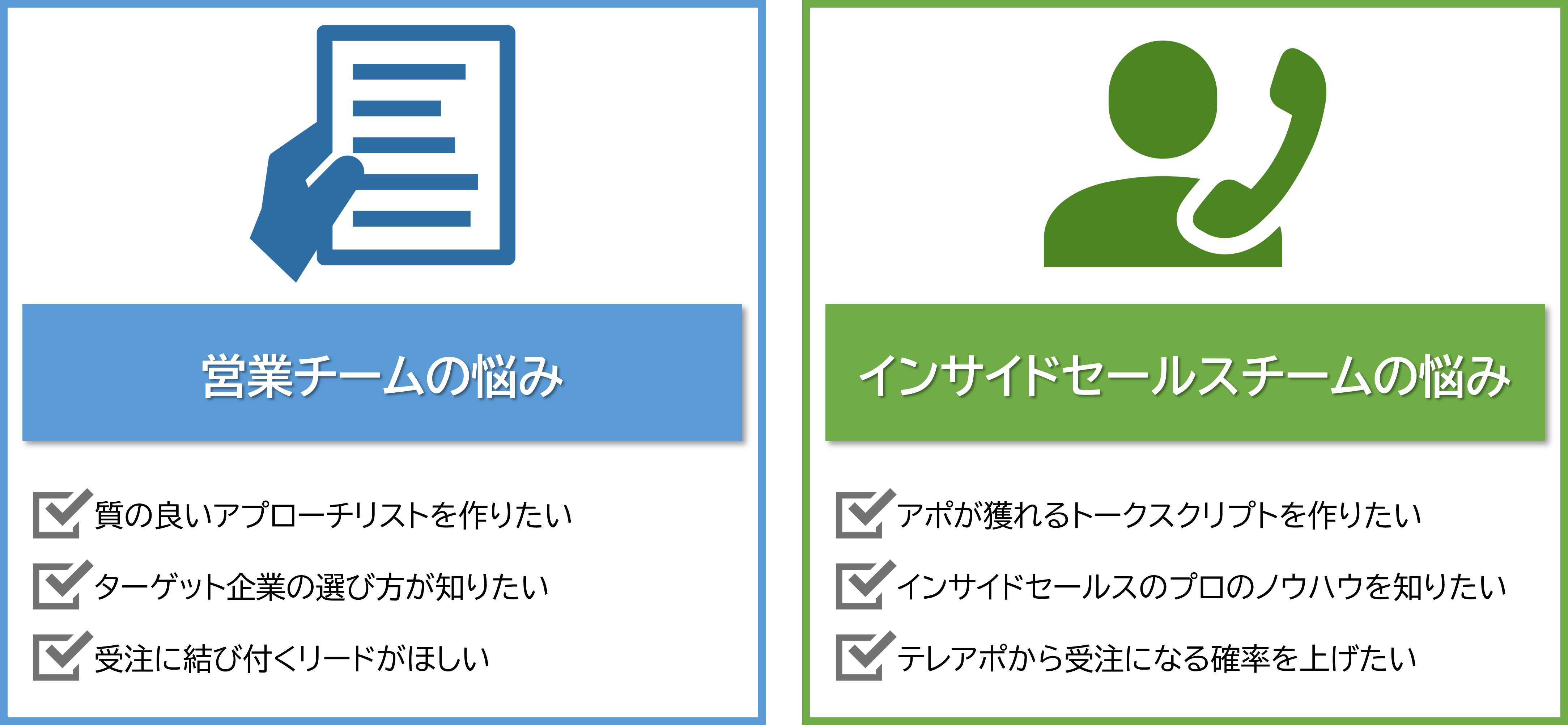 営業・インサイドセールスチームの悩み