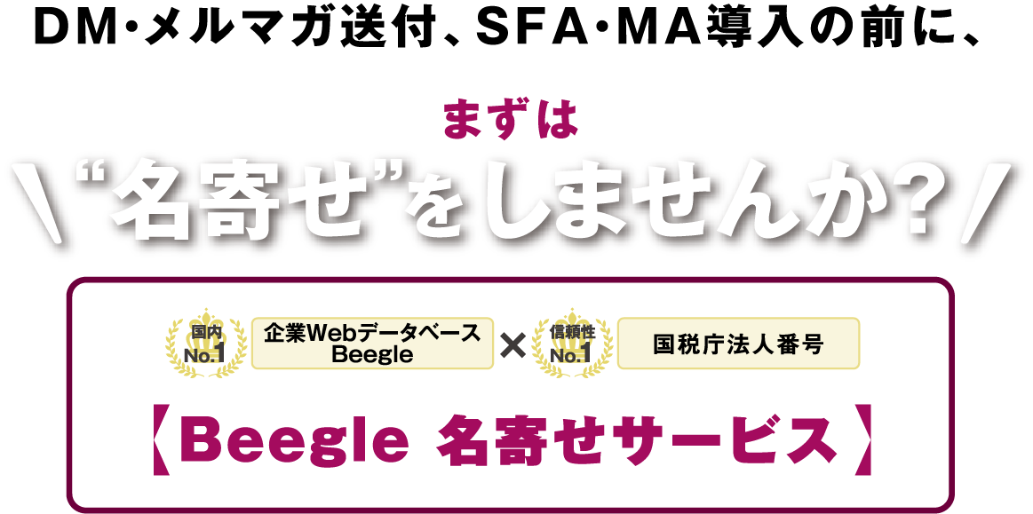 DM・メルマガ送付、SFA・MA導入の前に、まずは名寄せ”をしませんか?